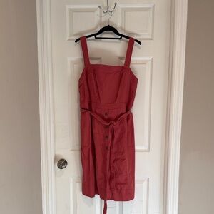 GAP Pink Button-Front Midi Dress